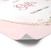 Rose Gold Floral Eucalyptus Cards and Gifts Baby  ポスター (角)