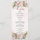 Rose Gold Floral Eucalyptus Elegant Wedding Agenda プログラム (裏面)