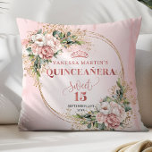 Rose Gold Floral Eucalyptus Quinceañera Gift クッション