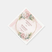 Rose Gold Floral Gold Glitter Greenery Wedding スタンダードカクテルナプキン (角)