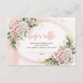 Rose Gold Floral Greenery Baby Girl Raffle Insert エンクロージャーカード (正面)