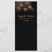 Rose Gold Floral Line Art Black Wedding メニュー (裏面)