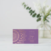 Rose gold floral mandala purple yoga instructor 名刺 (スタンド正面)