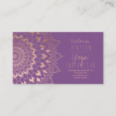 Rose gold floral mandala purple yoga instructor 名刺 (正面)