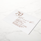 Rose Gold Foil | 誕生日に愛を込めて70年 箔招待状 (回転した状態)