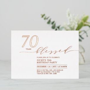 Rose Gold Foil 誕生日に愛を込めて70年 箔招待状