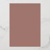 Rose Gold Foil Border Blush Floral Clay Wedding 箔招待状 (裏面)