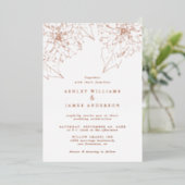 Rose Gold Foil Dahlia Floral Elegant Wedding 箔招待状 (立ち正面)