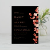 Rose Gold Foil Eucalyptus Wedding 箔招待状 (立ち正面)