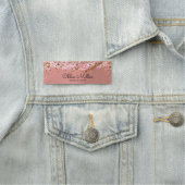 Rose Gold Foil Glittery Stylish Chic Makeup Artist 名札 (インサイチュ)
