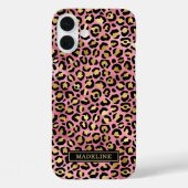 Rose Gold Foil Leopard Print Monogrammed Case-Mate iPhoneケース (裏面)