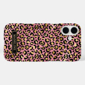 Rose Gold Foil Leopard Print Monogrammed Case-Mate iPhoneケース (裏面 (横))