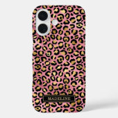 Rose Gold Foil Leopard Print Monogrammed Case-Mate iPhoneケース (裏面)