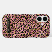 Rose Gold Foil Leopard Print Monogrammed Case-Mate iPhoneケース (裏面 (横))