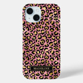 Rose Gold Foil Leopard Print Monogrammed Case-Mate iPhoneケース (裏面)