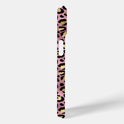Rose Gold Foil Leopard Print Monogrammed Case-Mate iPhoneケース (裏面 / 右)