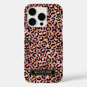 Rose Gold Foil Leopard Print Monogrammed Case-Mate iPhoneケース (裏面)