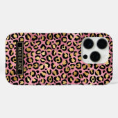 Rose Gold Foil Leopard Print Monogrammed Case-Mate iPhoneケース (裏面 (横))