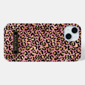 Rose Gold Foil Leopard Print Monogrammed Case-Mate iPhoneケース (裏面 (横))