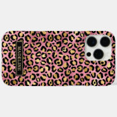 Rose Gold Foil Leopard Print Monogrammed Case-Mate iPhoneケース (裏面 (横))