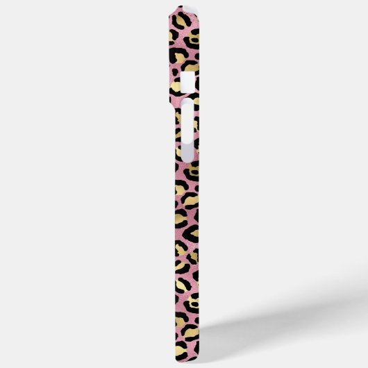 Rose Gold Foil Leopard Print Monogrammed  Case-Mate iPhoneケース (裏面 / 左)