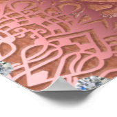 Rose Gold Foil Luxury Glam Elegant Stylish Wedding ポスター (角)
