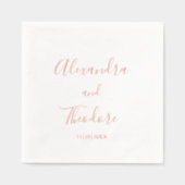 Rose Gold Foil Personalized Wedding Cocktail 箔ナプキン (正面)