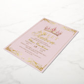  Rose Gold Foil Sweet 16 Elegant Birthday 箔招待状 (回転した状態)