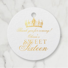 Rose Gold Foil Sweet 16 Sparkle Birthday フェイバータグ