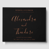 Rose Gold Foil Wedding Guestbook Personalized ゲストブック (正面)