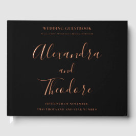 Rose Gold Foil Wedding Guestbook Personalized ゲストブック