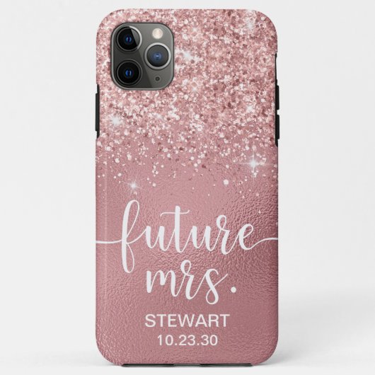 Rose Gold Future Mrs グリッターケース Case-Mate iPhoneケース iPhone 11 Pro Maxケース (裏面)