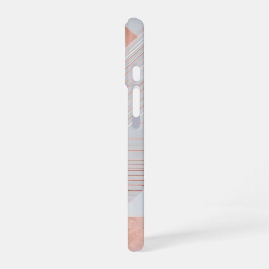 Rose Gold Geometric Abstract Pattern iPhone 16ケース (左側面)