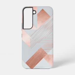 Rose Gold Geometric Abstract Pattern Samsung Galaxy S22ケース