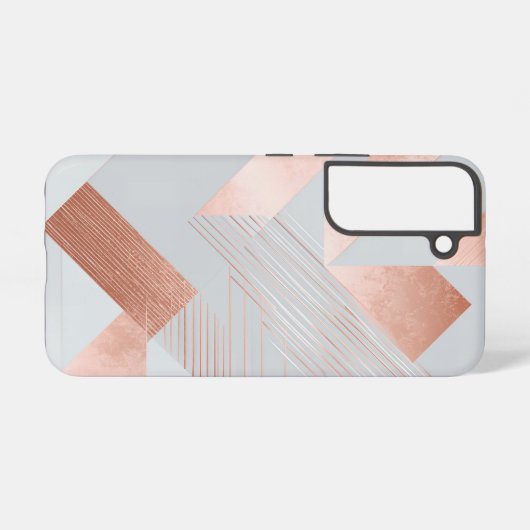 Rose Gold Geometric Abstract Pattern Samsung Galaxyケース (裏面横)
