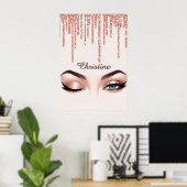 ✨ Rose Gold Glam Beauty for Chic Feminine Style 💖 ポスター (ホームオフィス)