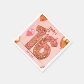 Rose Gold Glam Blush Pink Gemstone Sweet 16 スタンダードカクテルナプキン (角)