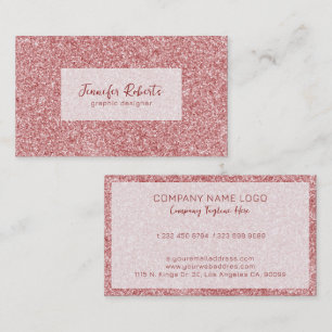 Rose-gold glam glitter texture with sparkles 名刺