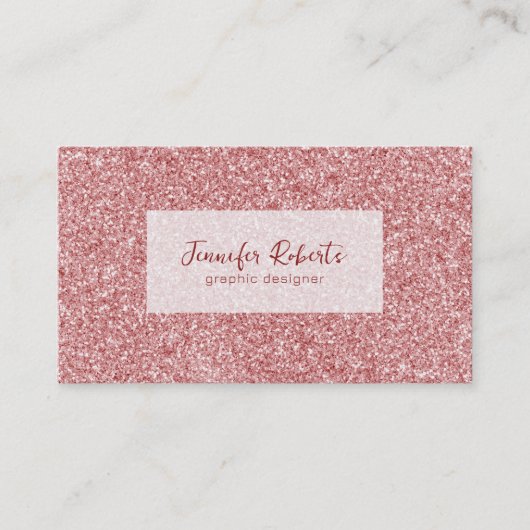 Rose-gold glam glitter texture with sparkles 名刺 (正面)