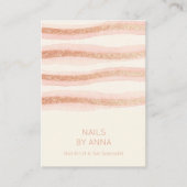 Rose Gold Glam Nails Business Card TMF26 名刺 (正面)