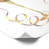 Rose Gold Glass Floral Bridal Shower Welcome Sign ポスター (角)