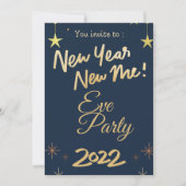Rose Gold Glitter 2022 New Year's Party Invitation 招待状 (正面)