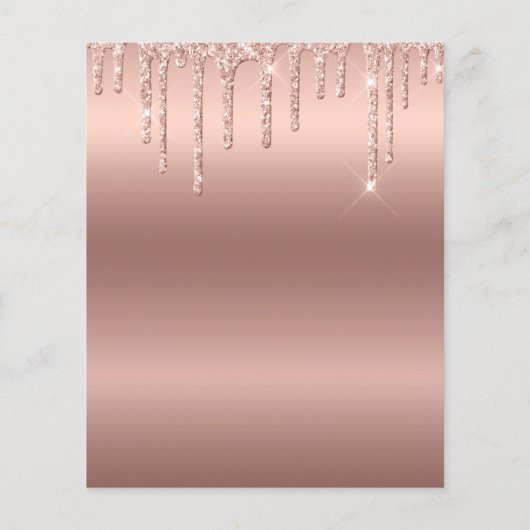 Rose Gold Glitter 70th Birthday Budget Invitation (裏面)