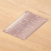 Rose Gold Glitter Acrylic Baby Shower Invitation アクリル招待状 (レイダウン)