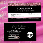 Rose Gold Glitter Beauty Salon appointment card 名刺