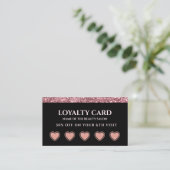 Rose Gold Glitter Beauty Salon Loyalty Card 名刺 (スタンド正面)