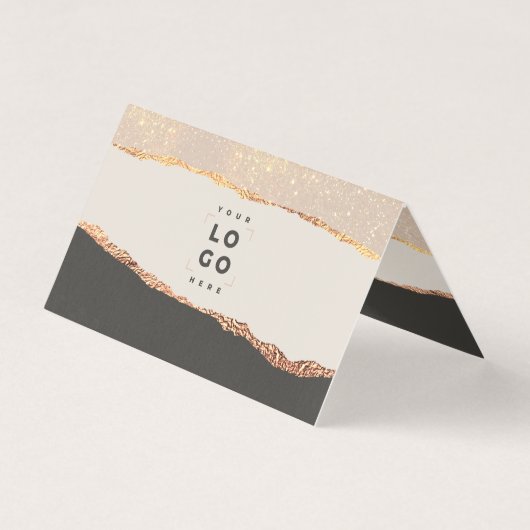 Rose Gold Glitter & Black Modern Gift Certificate (裏面)