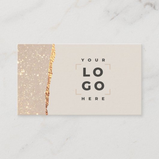 Rose Gold Glitter & Black Modern Gift Certificate 名刺 (正面)