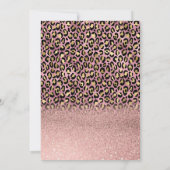 Rose Gold Glitter Border Leopard Quinceañera 招待状 (裏面)