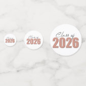 Rose Gold Glitter Class of 2026 コンフェッティ (正面)